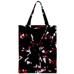 Black, Red And White Chaos Zipper Classic Tote Bag