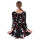 Black, red and white chaos Long Sleeve Skater Dress View2