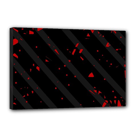 Black And Red Canvas 18  X 12 