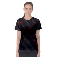 Black And Red Women s Sport Mesh Tee