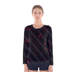 Black And Red Women s Long Sleeve Tee