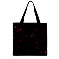 Black And Red Zipper Grocery Tote Bag by Valentinaart