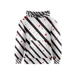 Elegant Black, Red And White Lines Kids  Pullover Hoodie