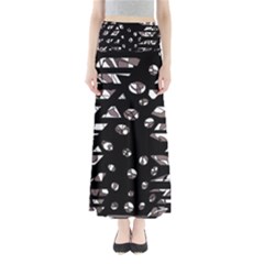 Gray Abstract Design Maxi Skirts