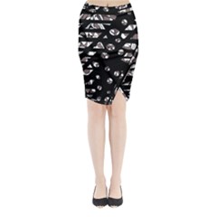 Gray Abstract Design Midi Wrap Pencil Skirt