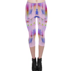 Rainbows And Leaf In The Moonshine Capri Leggings 