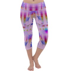 Rainbows And Leaf In The Moonshine Capri Yoga Leggings