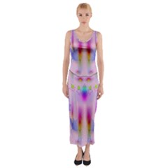 Rainbows And Leaf In The Moonshine Fitted Maxi Dress by pepitasart