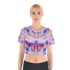 Rainbows And Leaf In The Moonshine Cotton Crop Top