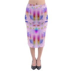 Rainbows And Leaf In The Moonshine Midi Pencil Skirt