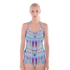 Rainbows In The Moonshine Boyleg Halter Swimsuit 