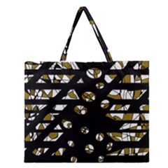 Green Freedom Zipper Large Tote Bag