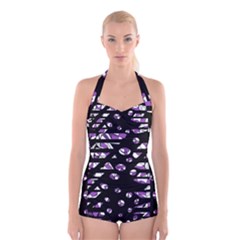 Violet Freedom Boyleg Halter Swimsuit 