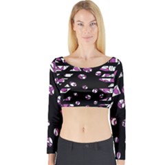 Magenta Freedom Long Sleeve Crop Top by Valentinaart