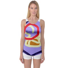 Abstract Circle One Piece Boyleg Swimsuit by Valentinaart