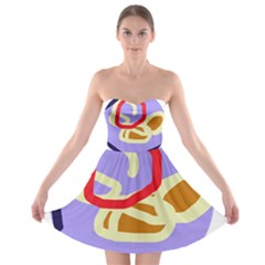 Abstract Circle Strapless Dresses