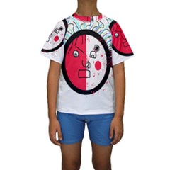 Angry Transparent Face Kid s Short Sleeve Swimwear