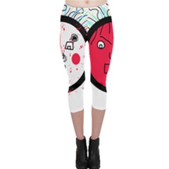 Angry Transparent Face Capri Leggings 