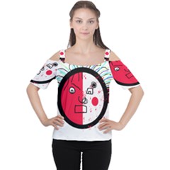 Angry Transparent Face Women s Cutout Shoulder Tee