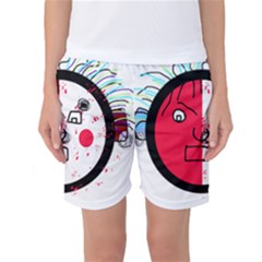 Angry Transparent Face Women s Basketball Shorts