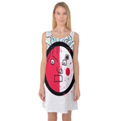 Angry Transparent Face Sleeveless Satin Nightdress