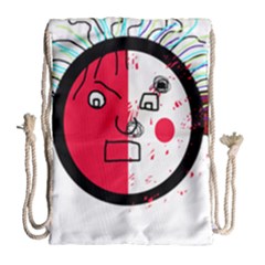 Angry Transparent Face Drawstring Bag (large)