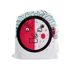 Angry Transparent Face Drawstring Pouches (extra Large)