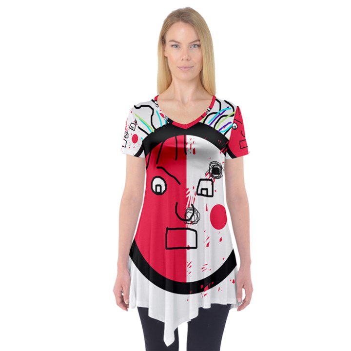 Angry transparent face Short Sleeve Tunic 