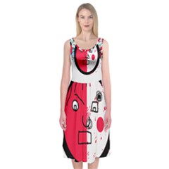 Angry Transparent Face Midi Sleeveless Dress