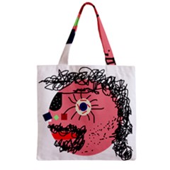 Abstract Face Zipper Grocery Tote Bag