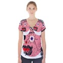 Abstract face Short Sleeve Front Detail Top View1