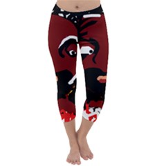 Abstract Face  Capri Winter Leggings 