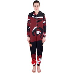 Abstract Face  Hooded Jumpsuit (ladies) 