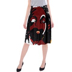 Abstract Face  Midi Beach Skirt