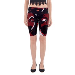 Abstract Face  Yoga Cropped Leggings