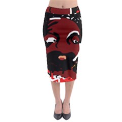 Abstract Face  Midi Pencil Skirt