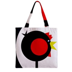 Fat Chicken Zipper Grocery Tote Bag by Valentinaart