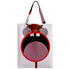 Funny Face Zipper Classic Tote Bag by Valentinaart