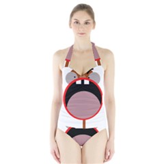 Funny Face Halter Swimsuit