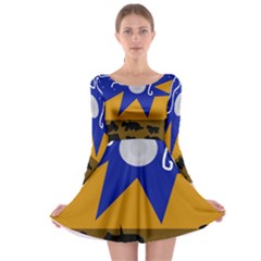 Decorative Abstraction Long Sleeve Skater Dress