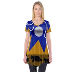 Decorative Abstraction Short Sleeve Tunic  by Valentinaart