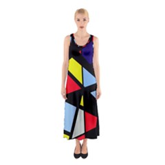 Colorful Geomeric Desing Sleeveless Maxi Dress by Valentinaart