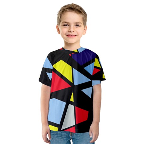 Colorful Geomeric Desing Kid s Sport Mesh Tee by Valentinaart