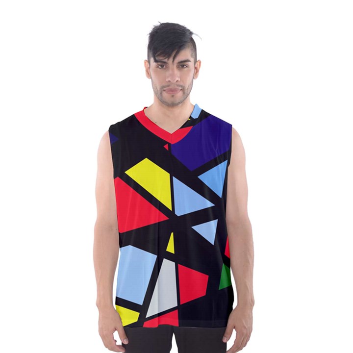 Colorful geomeric desing Men s Basketball Tank Top