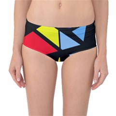 Colorful Geomeric Desing Mid-waist Bikini Bottoms by Valentinaart