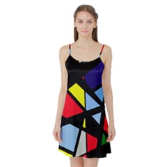 Colorful Geomeric Desing Satin Night Slip by Valentinaart