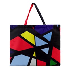 Colorful Geomeric Desing Zipper Large Tote Bag