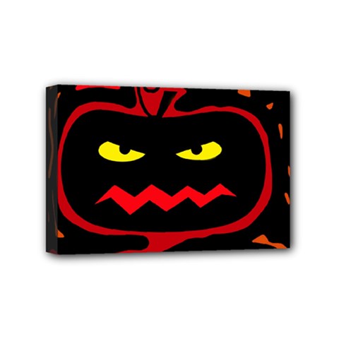 Halloween Pumpkin Mini Canvas 6  X 4  by Valentinaart