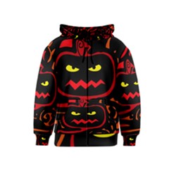 Halloween Pumpkin Kids  Zipper Hoodie