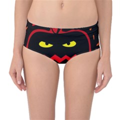 Halloween Pumpkin Mid-waist Bikini Bottoms